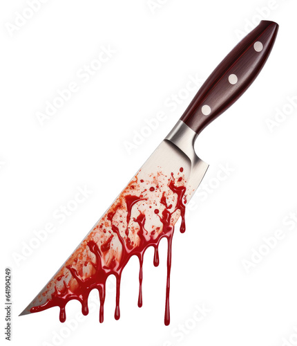 Bloody Knife Isolated on Transparent Background 