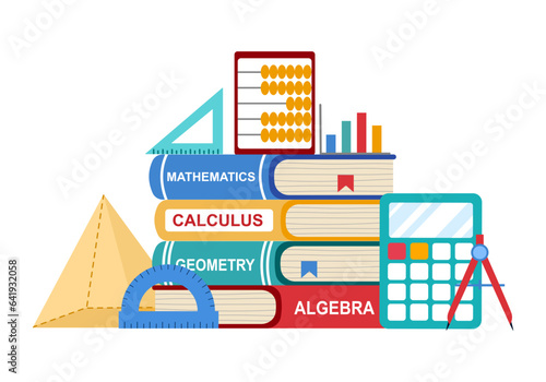 Mathematics learning class concept vector illustration. 