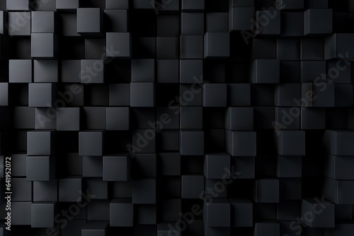 shape geometry wall three-dimensional digital cube cube block background cubes concept background abstract Dark form black squares square p design shadow dark texture Realistic abstract wall render