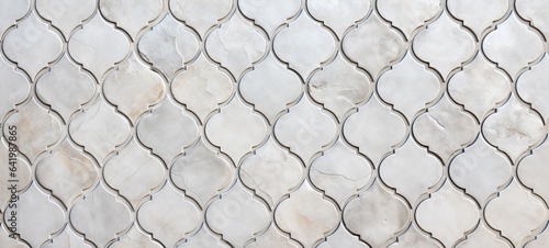 Abstract bright wjite gray mosaic tile wall texture background - Arabesque moroccan marrakech vintage retro ceramic tiles pattern