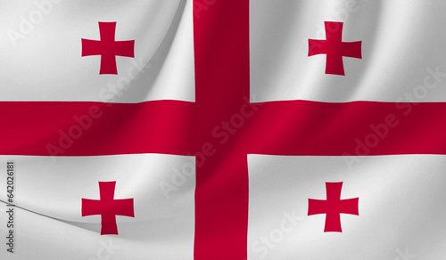 GEORGIA flag illustration with wavy effect