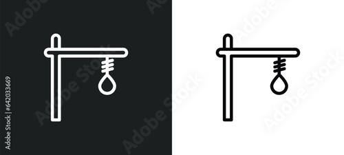 gallows icon isolated in white and black colors. gallows outline vector icon from halloween collection for web, mobile apps and ui.
