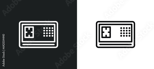 safe icon isolated in white and black colors. safe outline vector icon from hotel collection for web, mobile apps and ui.
