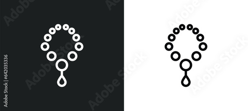 pearl necklace icon isolated in white and black colors. pearl necklace outline vector icon from jewelry collection for web, mobile apps and ui.