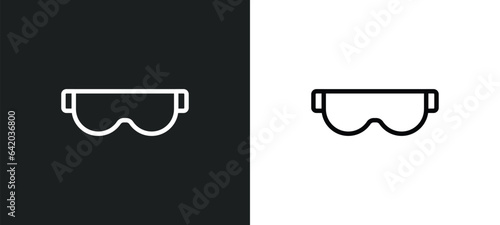 goggles icon isolated in white and black colors. goggles outline vector icon from winter collection for web, mobile apps and ui.