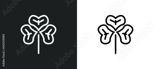 trifoliate ternate icon isolated in white and black colors. trifoliate ternate outline vector icon from nature collection for web, mobile apps and ui.