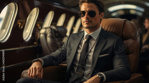 Business Man and His Private Airplane