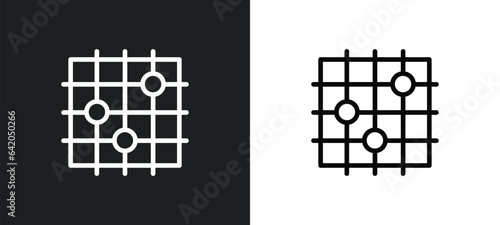 go game icon isolated in white and black colors. go game outline vector icon from sport collection for web, mobile apps and ui.
