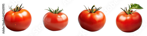 Red tomato isolated on a transparent background