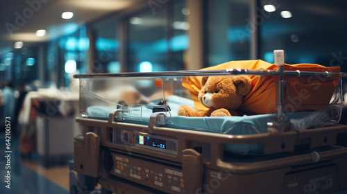 Hospital crib for newborn baby.