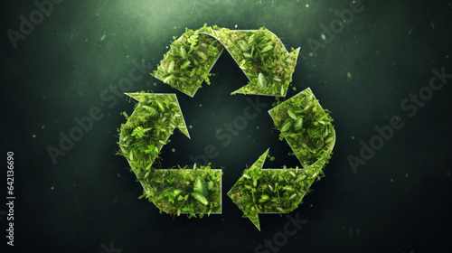 Recycle symbol copy space, Eco friendly earth background.