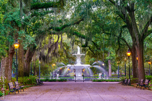 Forsyth Fountain,Forsyth Park .Savannah,Georgia,.United States of America