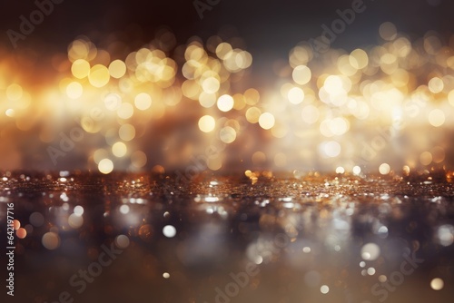 Golden sparkling blurred background