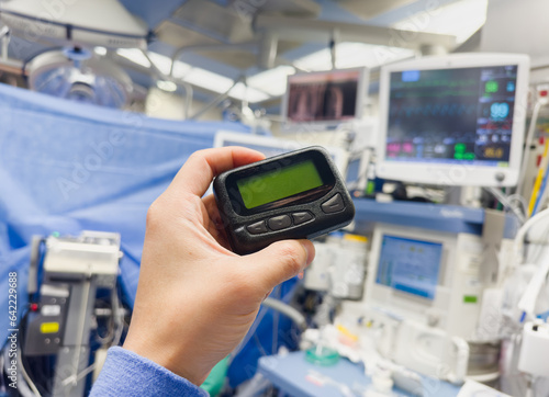 medical communication: A hospital pager signifies instant connection, urgency, and teamwork in healthcare