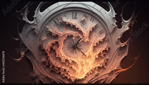 Time Distortion: A Melting Clock Illustration of Surrealism and Perception