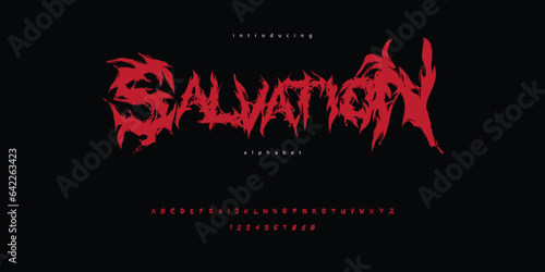 Blackmetal Font Alphabet Chaotic Music Rock Typeface 