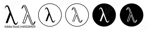 lambda symbol greek letter lambda vector symbol in black filled and outlined style.
