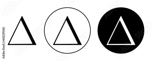 delta vector symbol set. greek letter delta icon in black color.