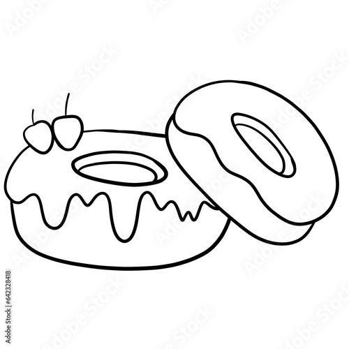 Donuts line drawing doodle