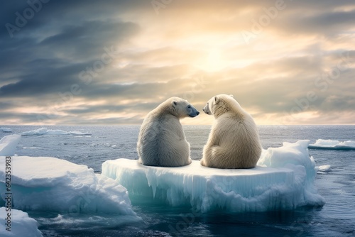 réchauffement climatique, ours polaire sur iceberg