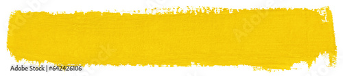 Yellow stroke of paint isolated on transparent background
