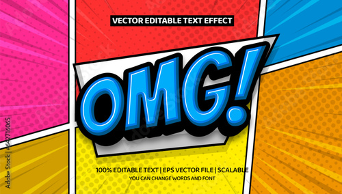 editable text effect, Omg 3d cartoon style 