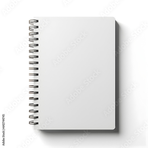 Plain white notebook mockup isolated with white background. Generative ai. 
