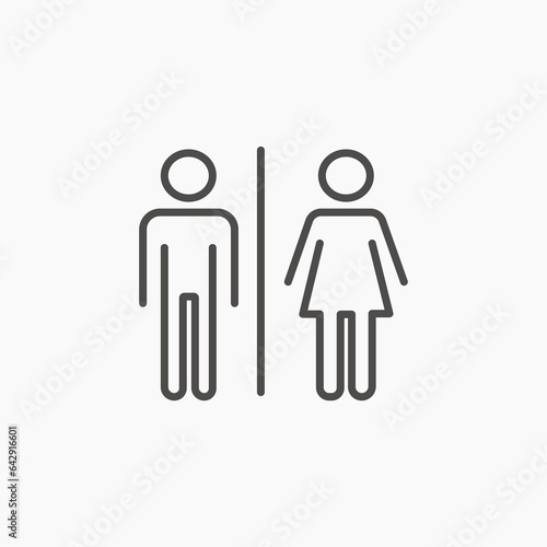 Wc, toilet door icon vector symbol. Men and women wc, toilet, bathroom icon vector symbol