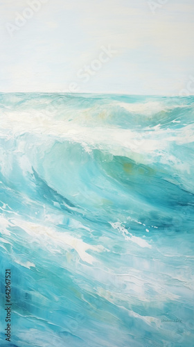 sea ​​waves, oil paints, generative ai. sea ​​surf, wallpaper for phone