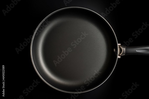 New white frying pan from above empty