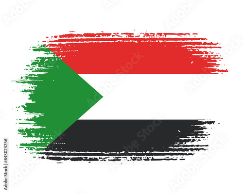 brush flag sudan transparent background, sudan brush watercolour flag design template element PNG file sudan flag