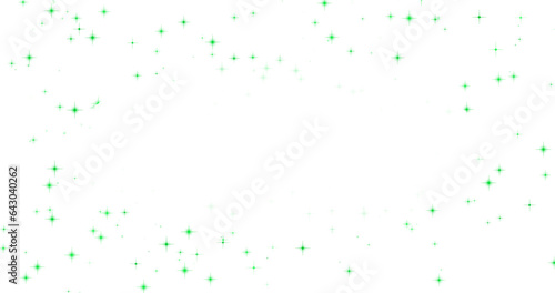 外側にある緑色の星のキラキラパーティクル素材(背景透過)アルファチャンネル付png 