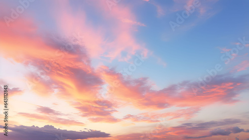 Sky at sunset, sky at sunrise, clouds, orange clouds cirrus clouds, cumulus clouds, sky gradient, sky background at dusk, twilight, nightfall, pink sky, pink clouds, sun, environment, background