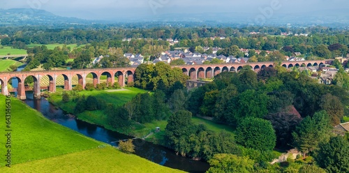 Photo of Whalley Viaduct, also known as Whalley Arches. Build between 1836 to 1850 the 605 meters long bridge is a magnificent superstructure. 