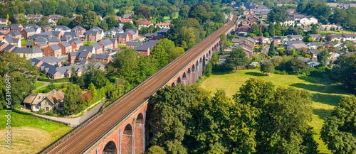Photo of Whalley Viaduct, also known as Whalley Arches. Build between 1836 to 1850 the 605 meters long bridge is a magnificent superstructure. 