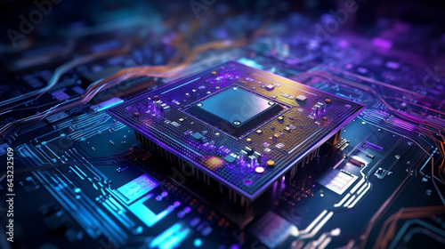 Quantum Computing Creative AI Processor Creative, AI Creative Illustration, silicon chip closeup, integrated circuit die, microscopic processor, internal chip architecture, CPU core, Supercomputer