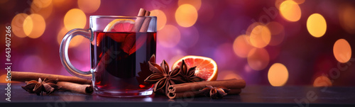 Mulled wine drink background