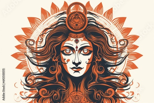 Illustration of hindu goddess Kali