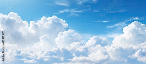 Copy space with light blue sky and white clouds background