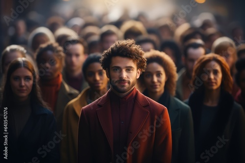 Diverse Crowd - Community of Different People - AI Generated