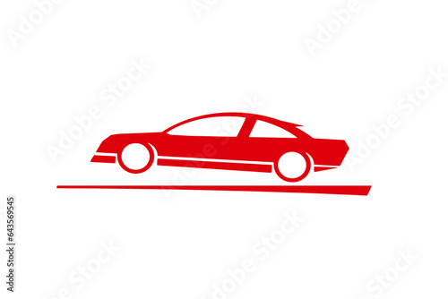 sport car logo red on white