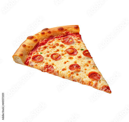 porcion de una pizza de peperoni sobre fondo transparente, png