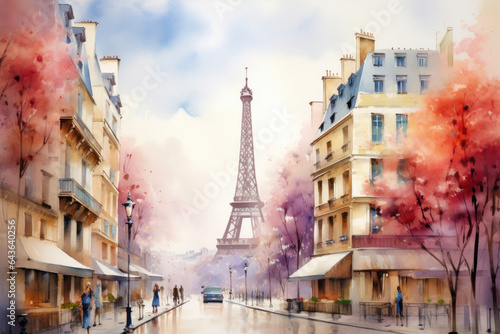 Eiffel Tower in Watercolor Wonderland