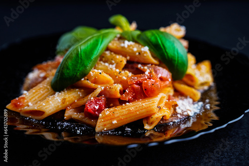 Spaghetti with cheese tomato homemade italian food