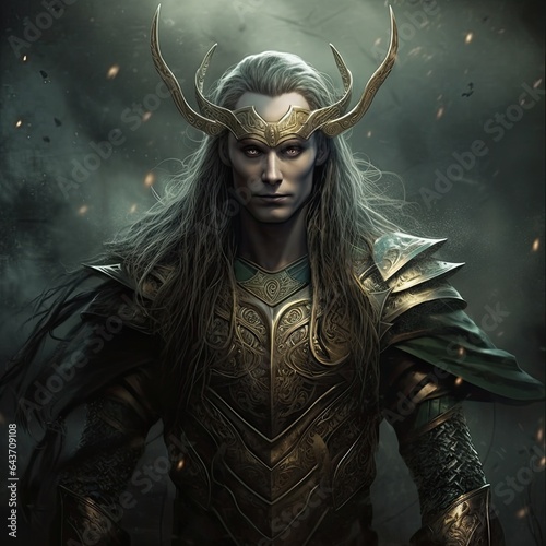 Loki, Norse Mythology God. The Fascinating World of Scandinavian Viking Legends and Fairy Tales