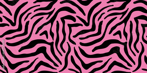 Pink Zebra Seamless Pattern Tiger Print Background