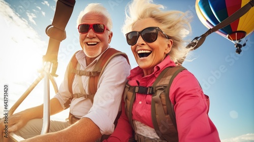 Elderly Couples Hot Air Balloon Flight Elderly Adventurers,Vivid Memories Showcased