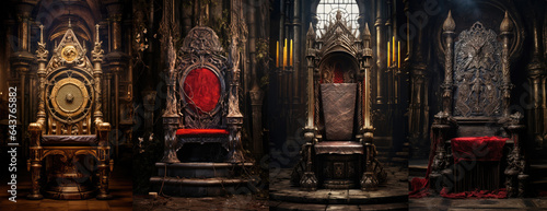 set of medieval fantasy thrones. 