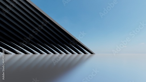 3d render abstract architecture background building geometric shape