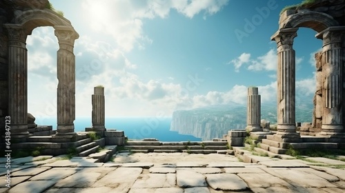 background Ancient Greek temple ruins.cool wallpaper 
